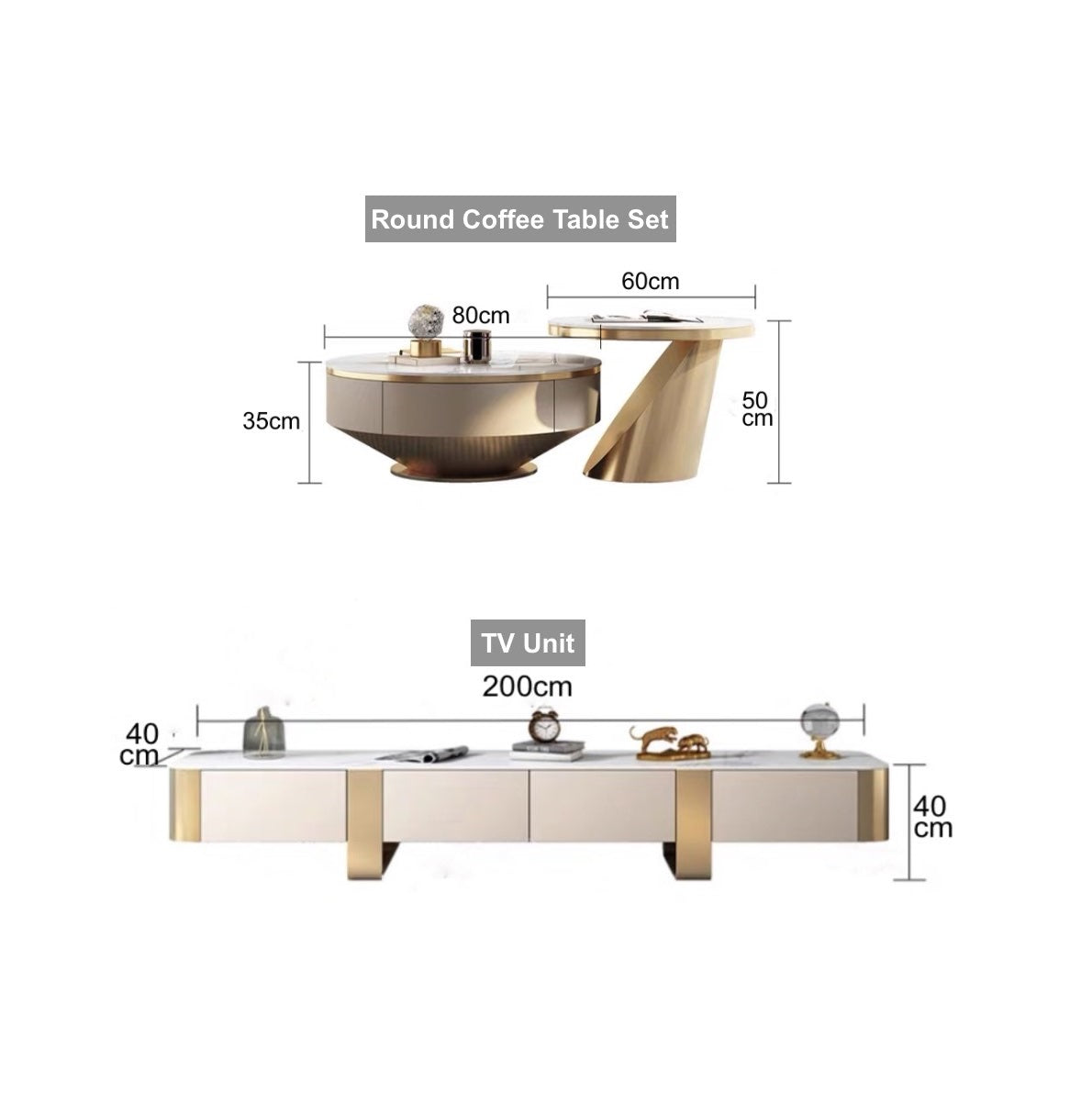 Contemporary Living Table Set