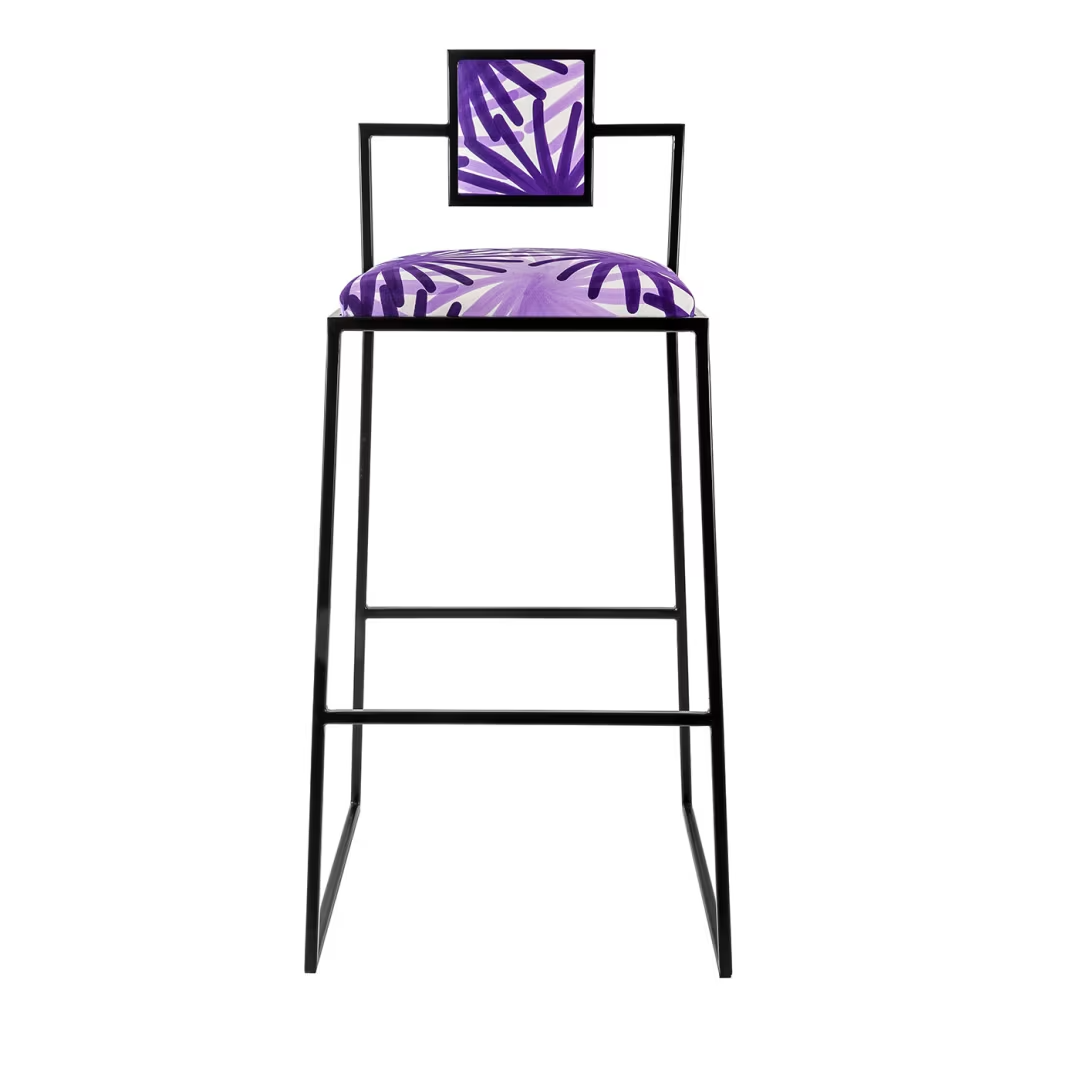 Capri purple fires iron bar stool