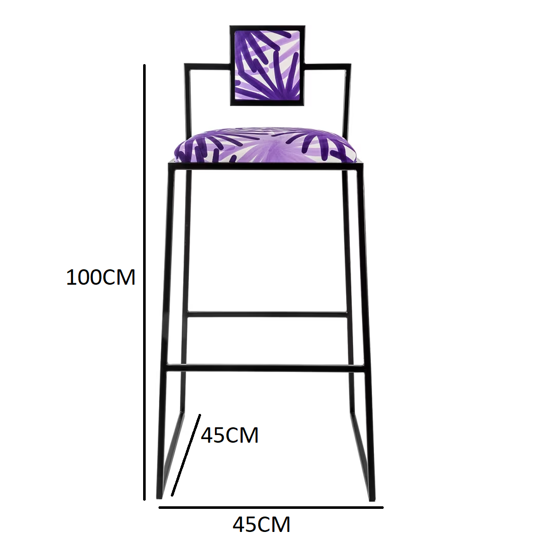 Capri purple fires iron bar stool