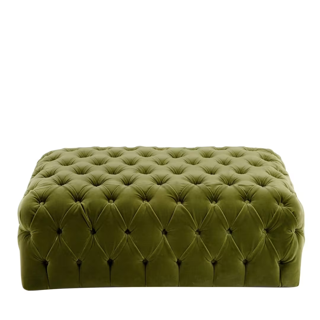 Malvina collection green rectangular padded pouf
