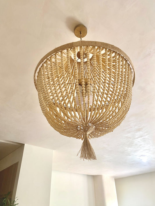 White Beaded Chandelier