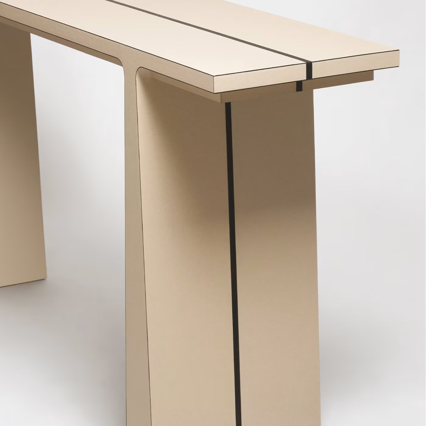The beige leather console line