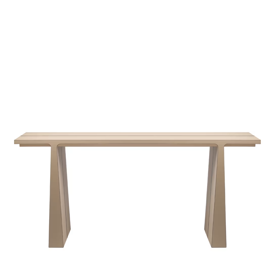 The beige leather console line