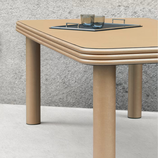 Scala gold rectangular dining table