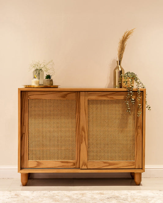 Rattan Sliding Shoe Storage