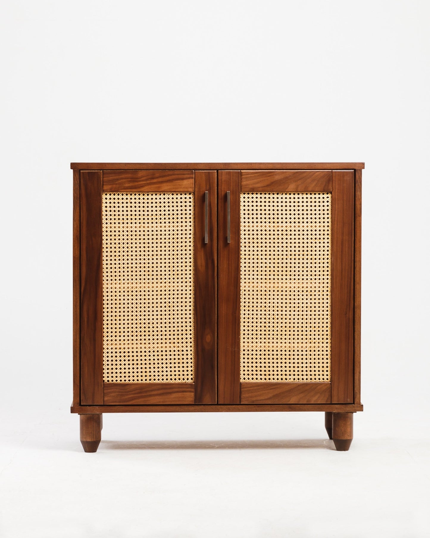 Rattan Walnut Shoe Storage