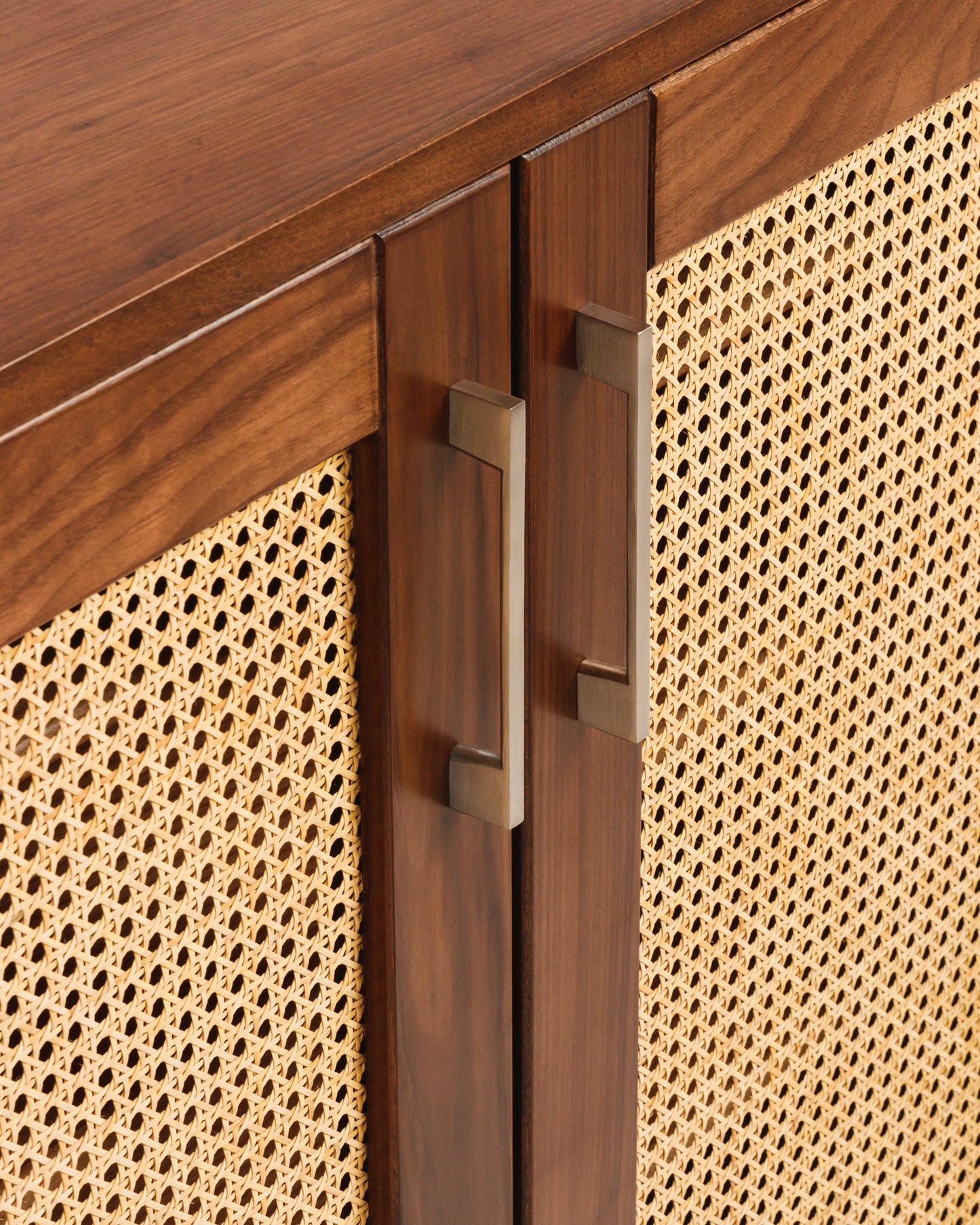 Rattan Walnut Shoe Storage