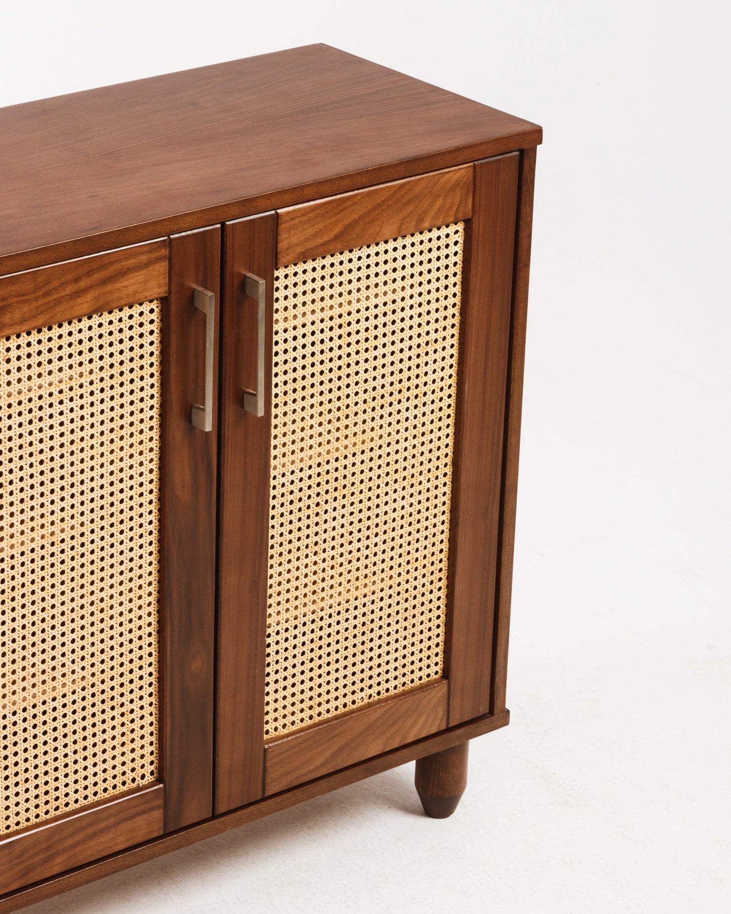 Rattan Walnut Shoe Storage