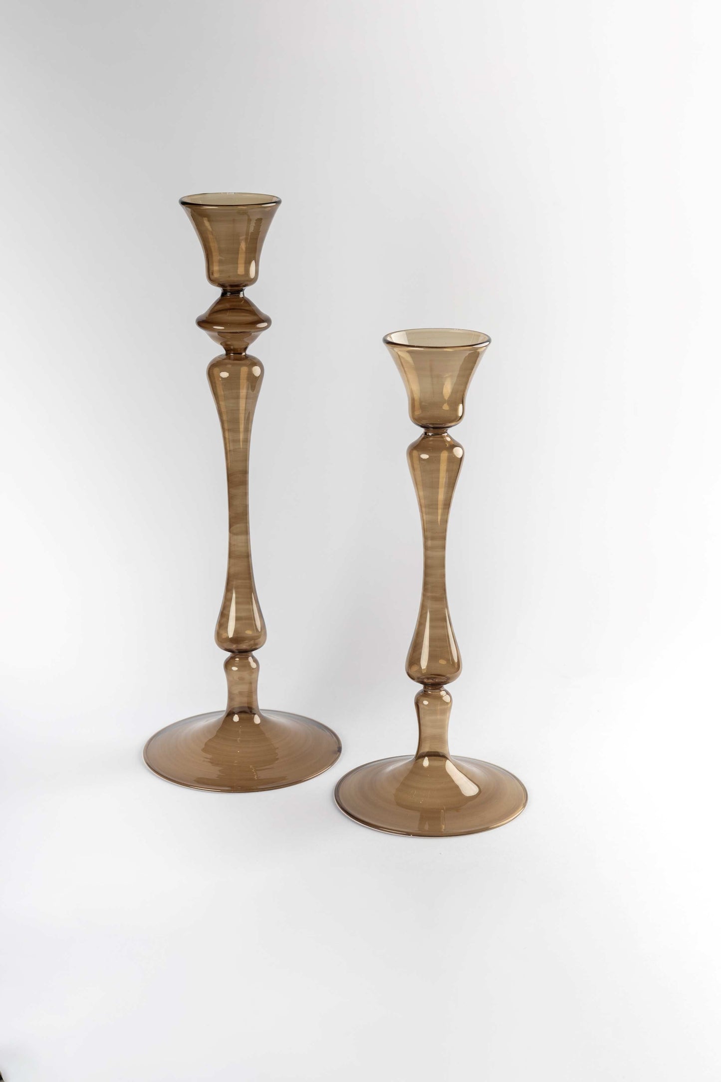 Set of 2 Glass Candle Holder