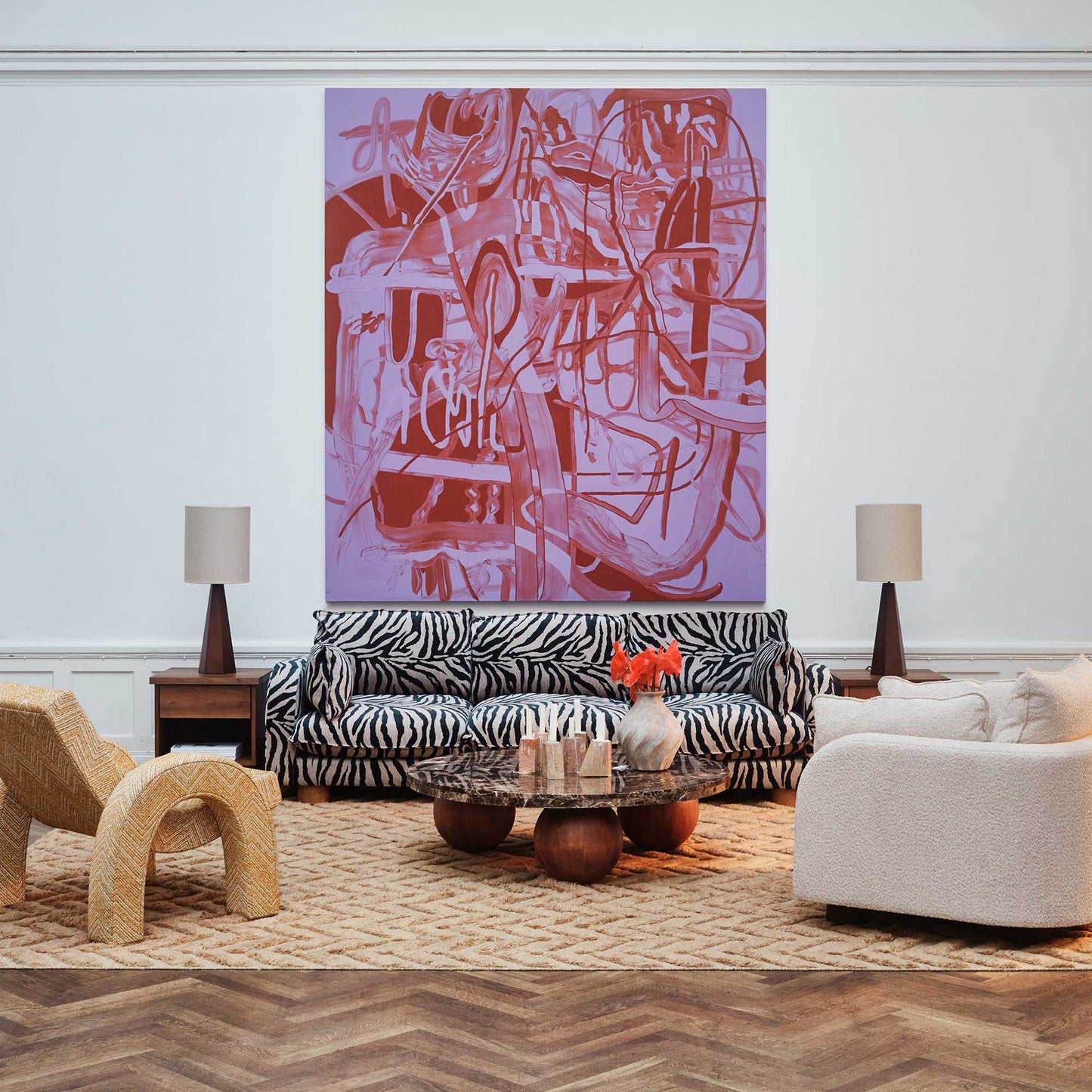 Zebra Luxe 3-Seater Sofa
