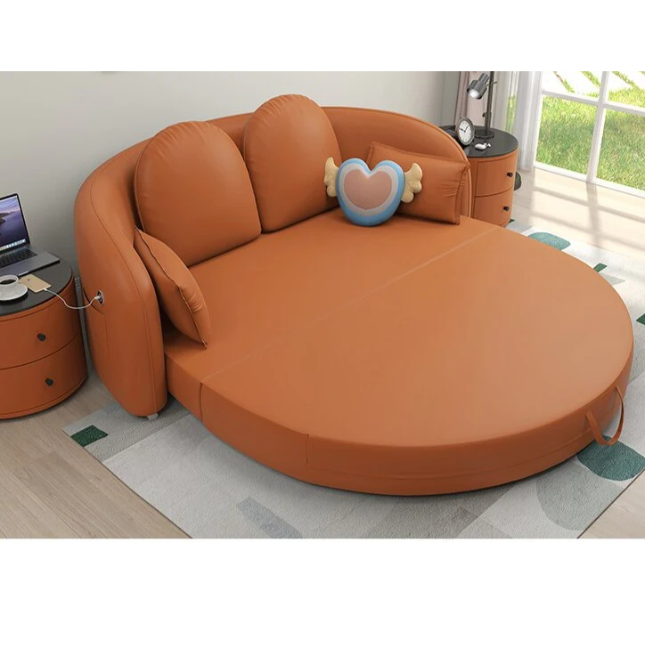 Light Luxury Multi Functional Futuristic Design Round Sofa Bed