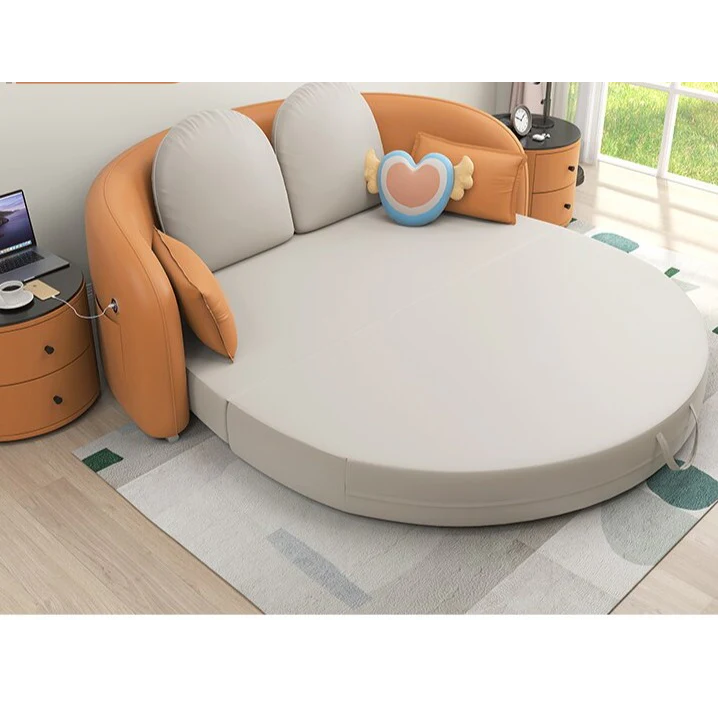 Light Luxury Multi Functional Futuristic Design Round Sofa Bed