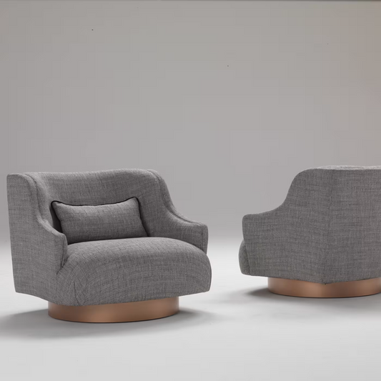 Swivel gray armchair