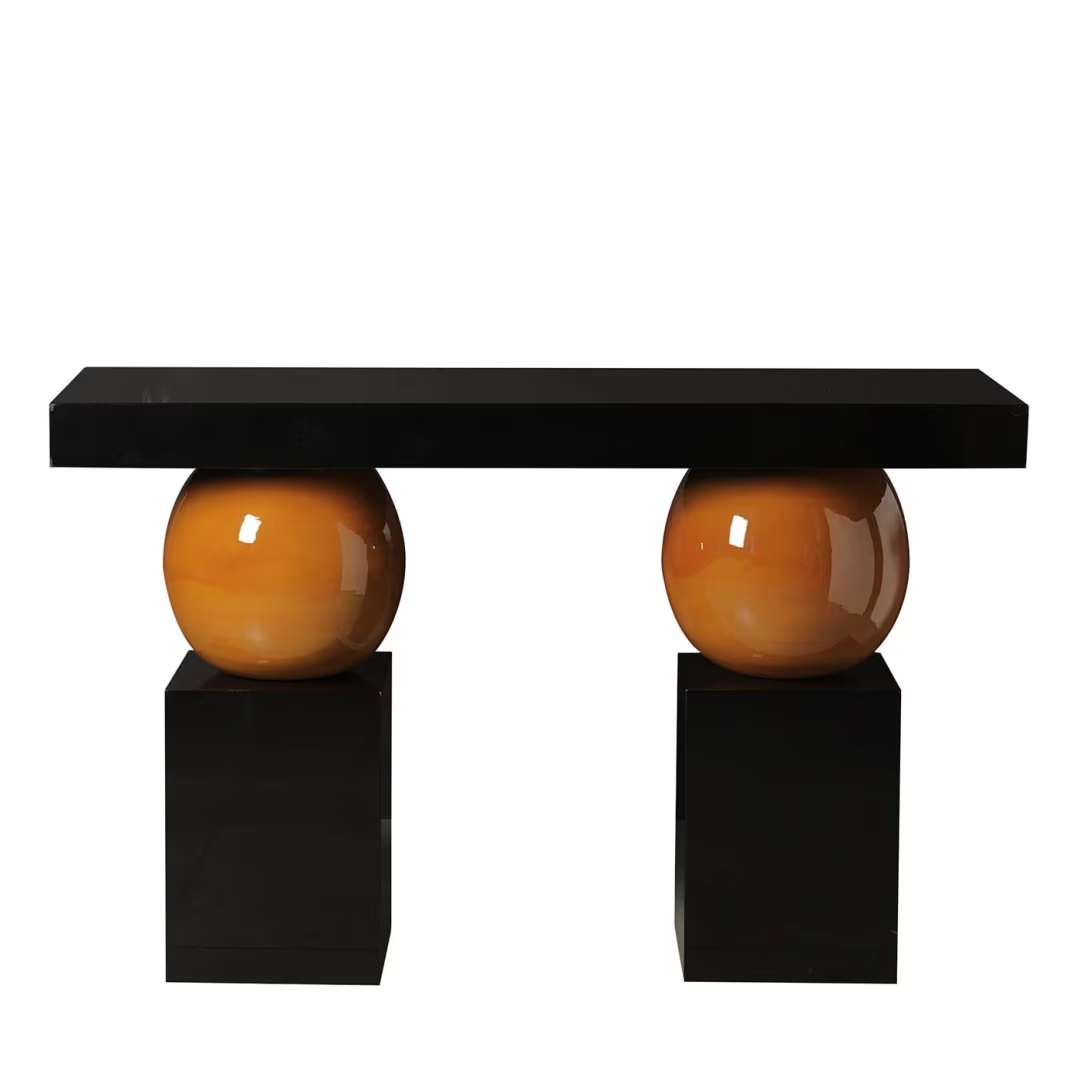 Majolica console table