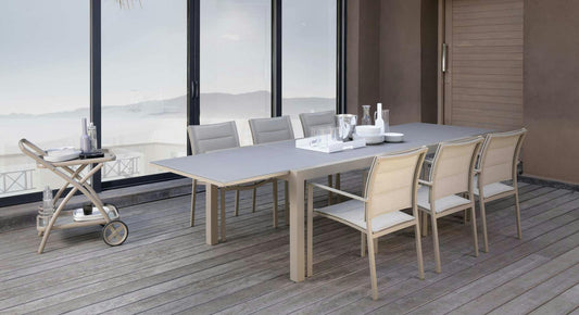 Touch Outdoor Dining Tables in Metallic Grey