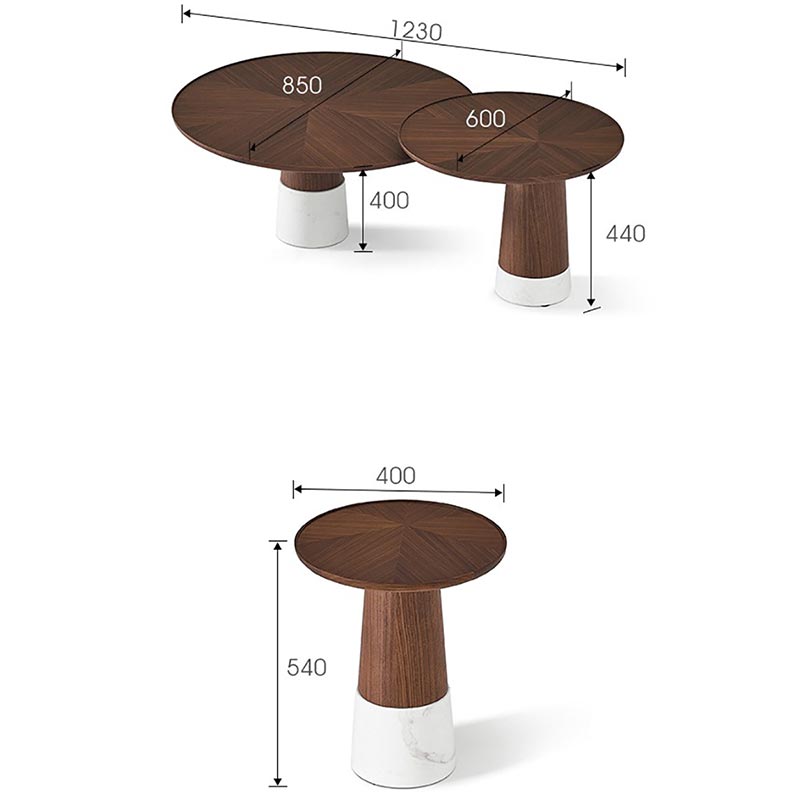 Three piece modern coffee table set