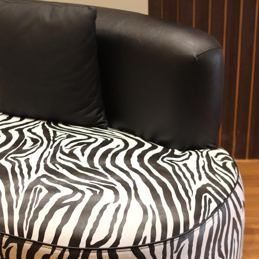 A sofa with a unique design