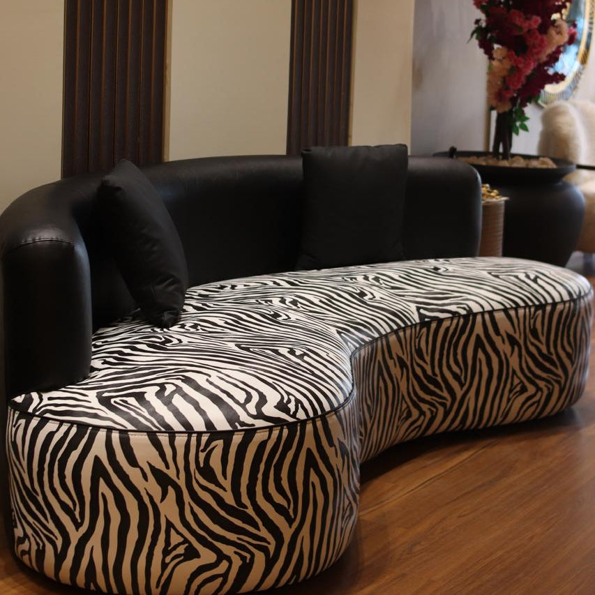 A sofa with a unique design