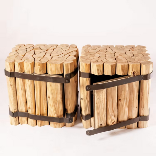Nightstand woodcutter in larch