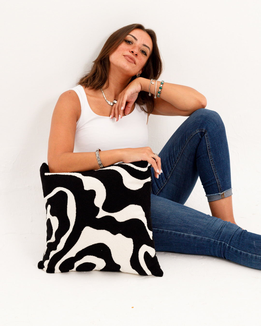 Zebra Tufted Cushion