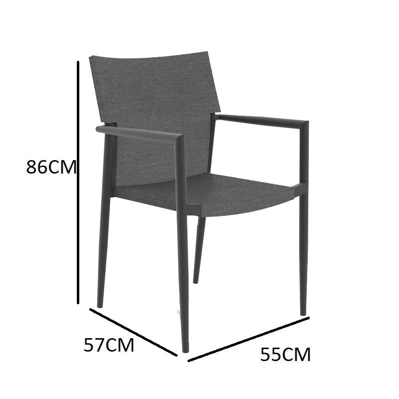 Adam Outdoor Dining Chairs in Grey