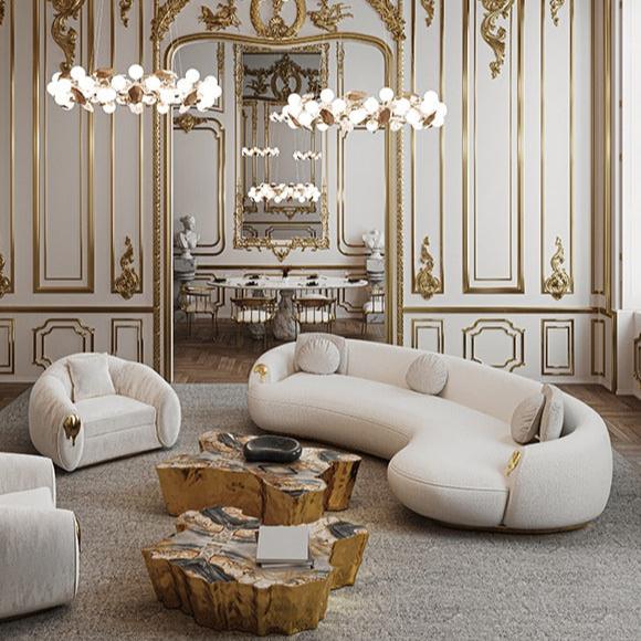NEBET Luxurious Large Sofa in Gold