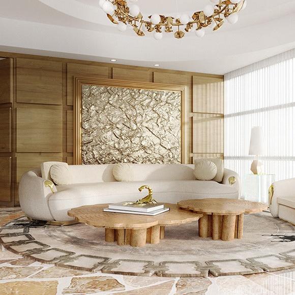 NEBET Luxurious Large Sofa in Gold
