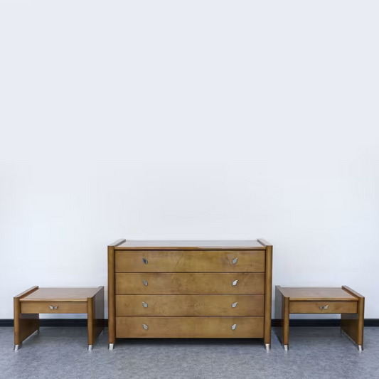 Vintage goatskin bedside table