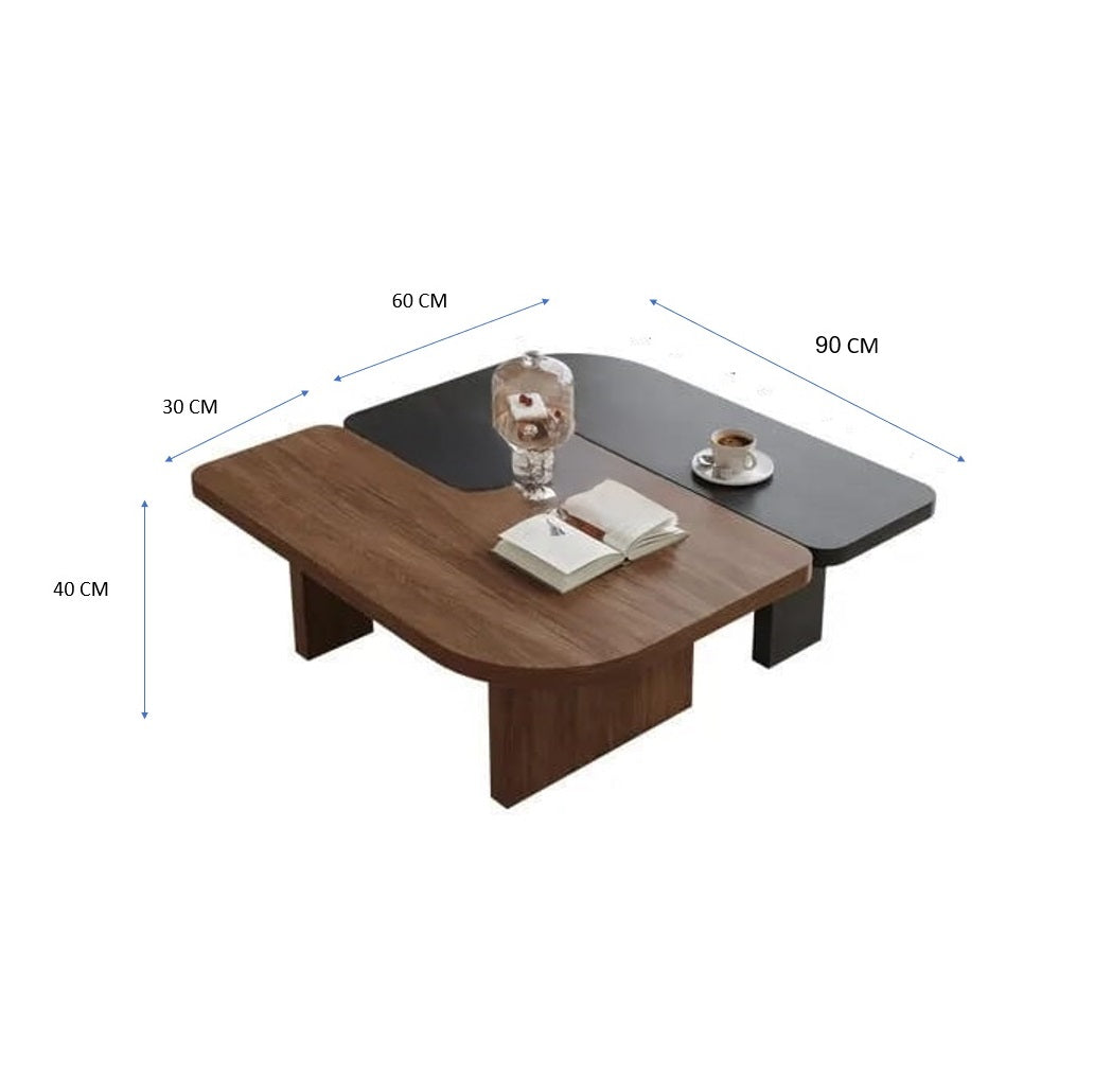 Modern Dual-Tone Puzzle Coffee Table Set