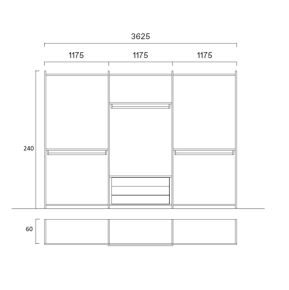 Wardrobe with sliding doors