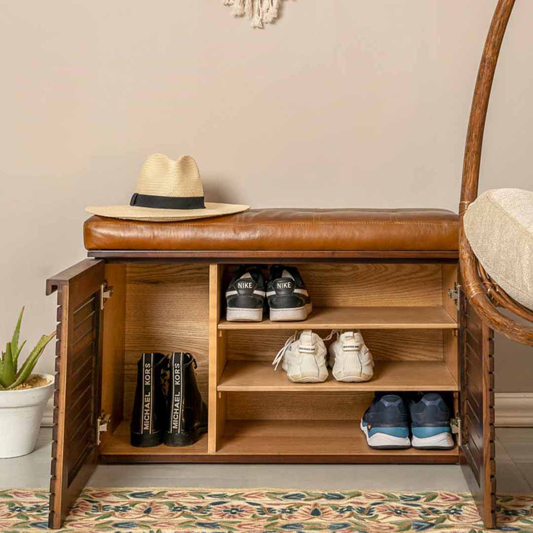 WALNUT SHOE STORAGE