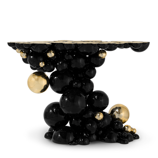 Black and Gold Console Table Orbit