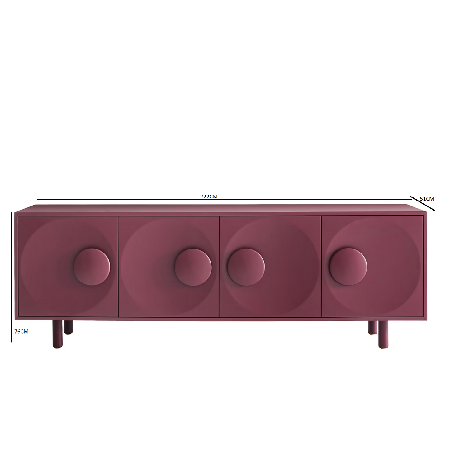 Bardot 4-door wine-red sideboard