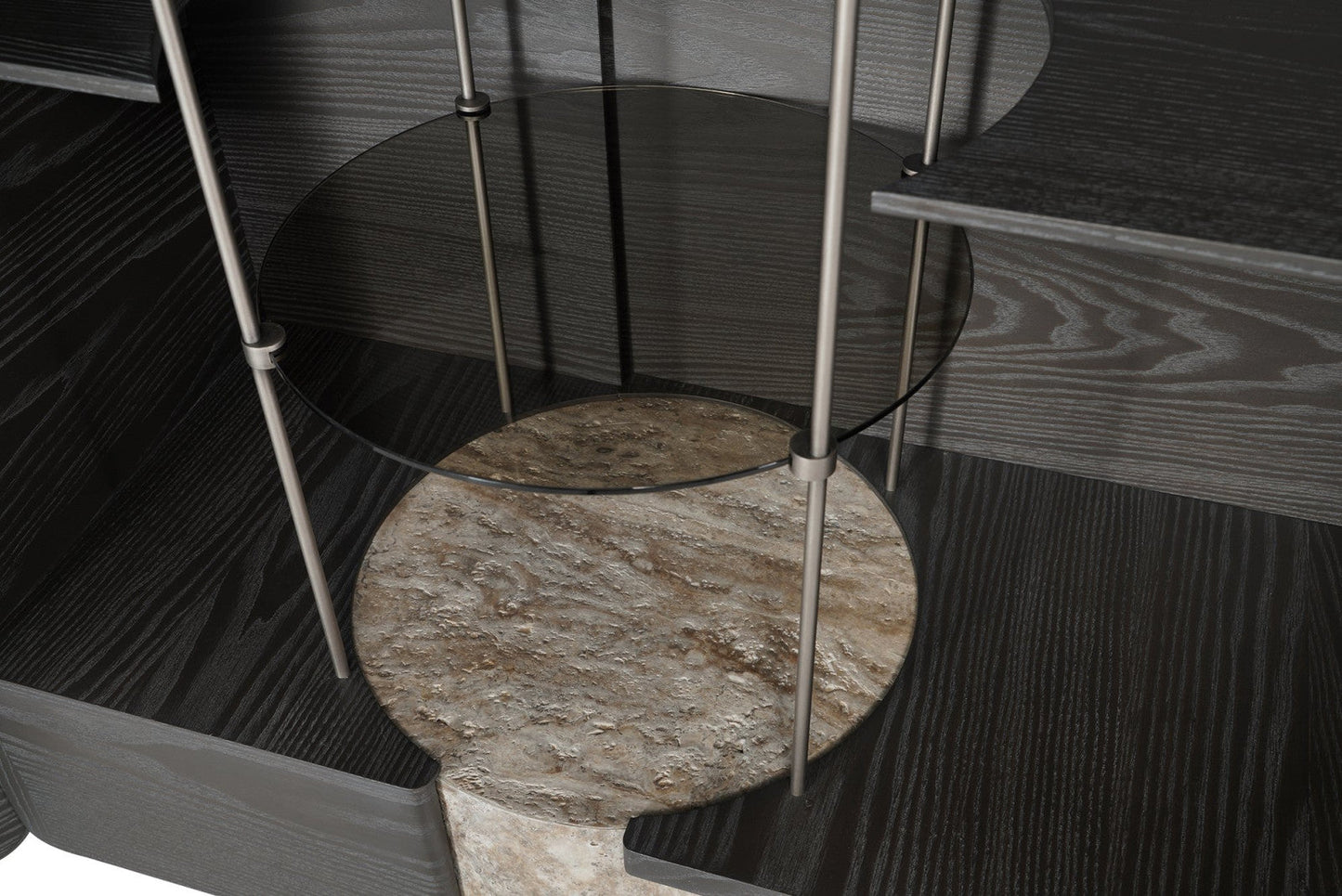 Whimsical Stone and Wood Cabinet