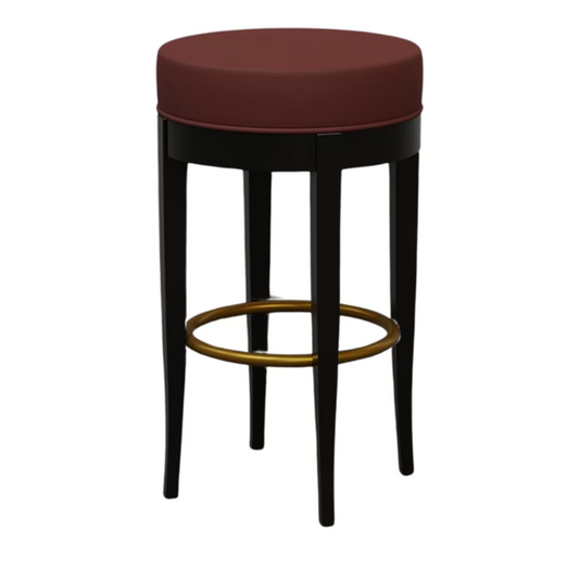 black and burgundy bar stool