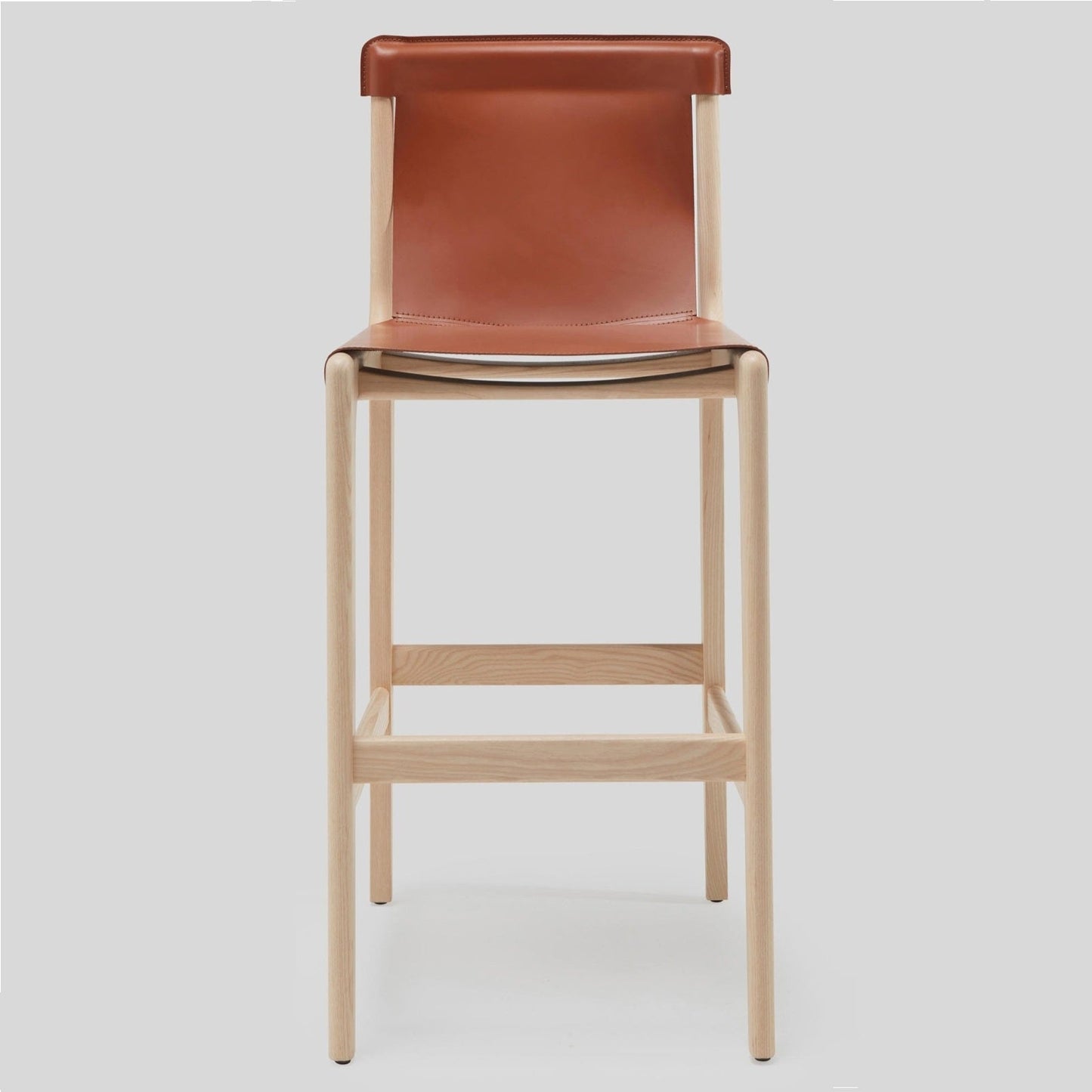 Burano brown leather counter stool