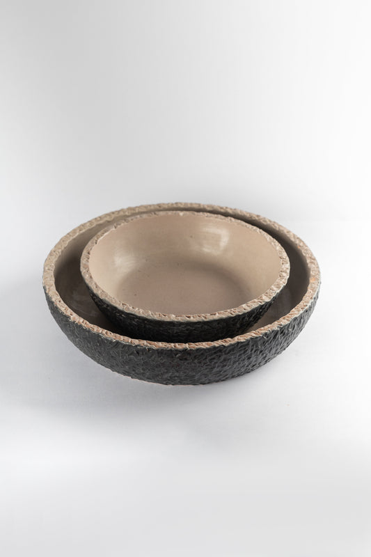 Decorated Pottery Plate Set of 2