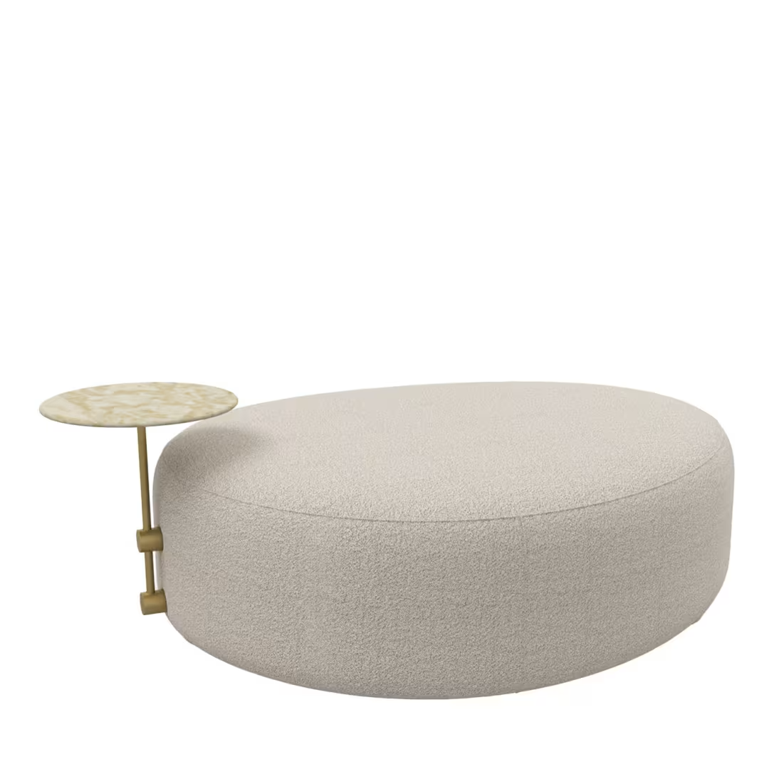Mythos ottoman with marble side table