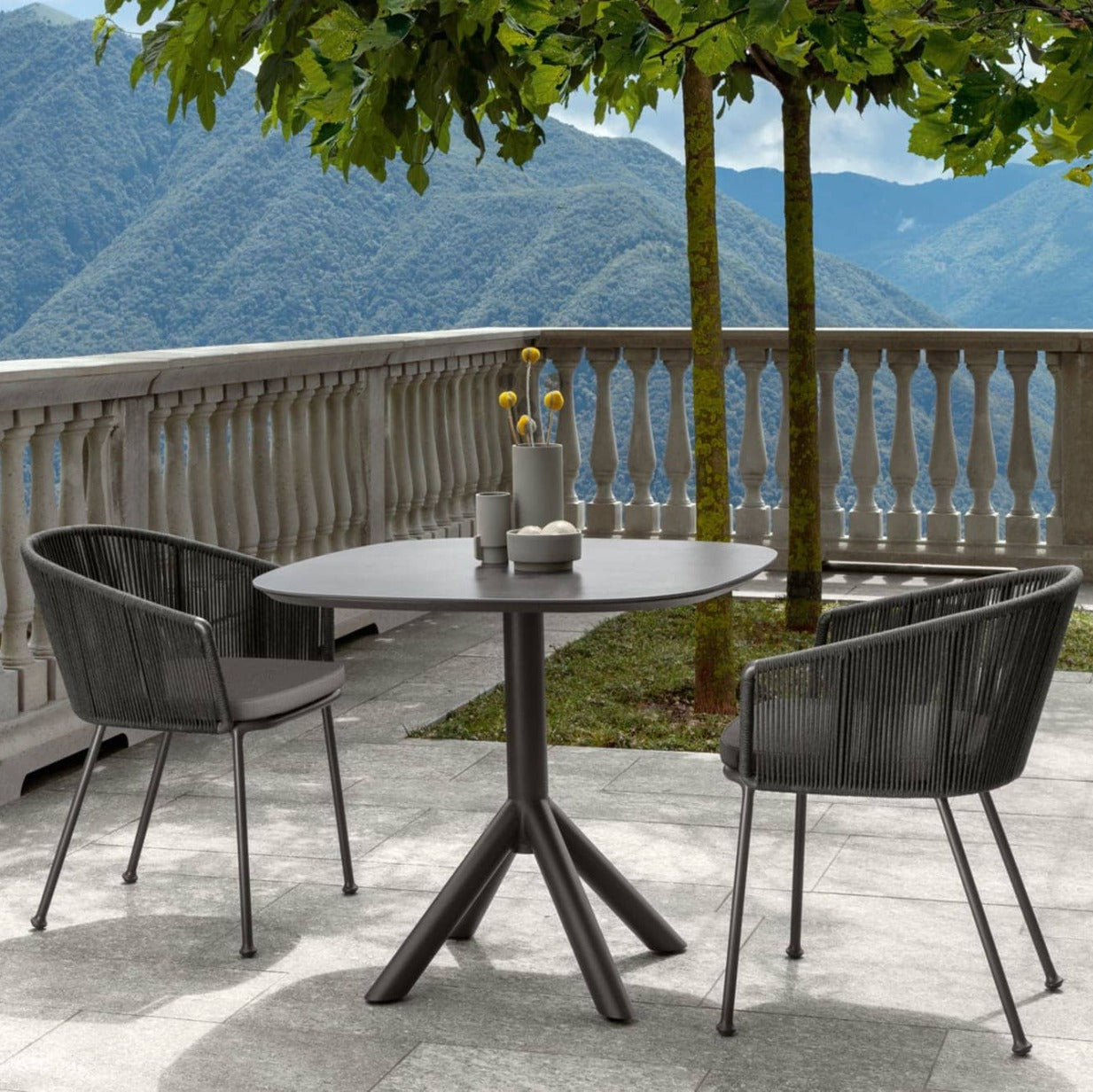Coral Grey Metallic Outdoor Table