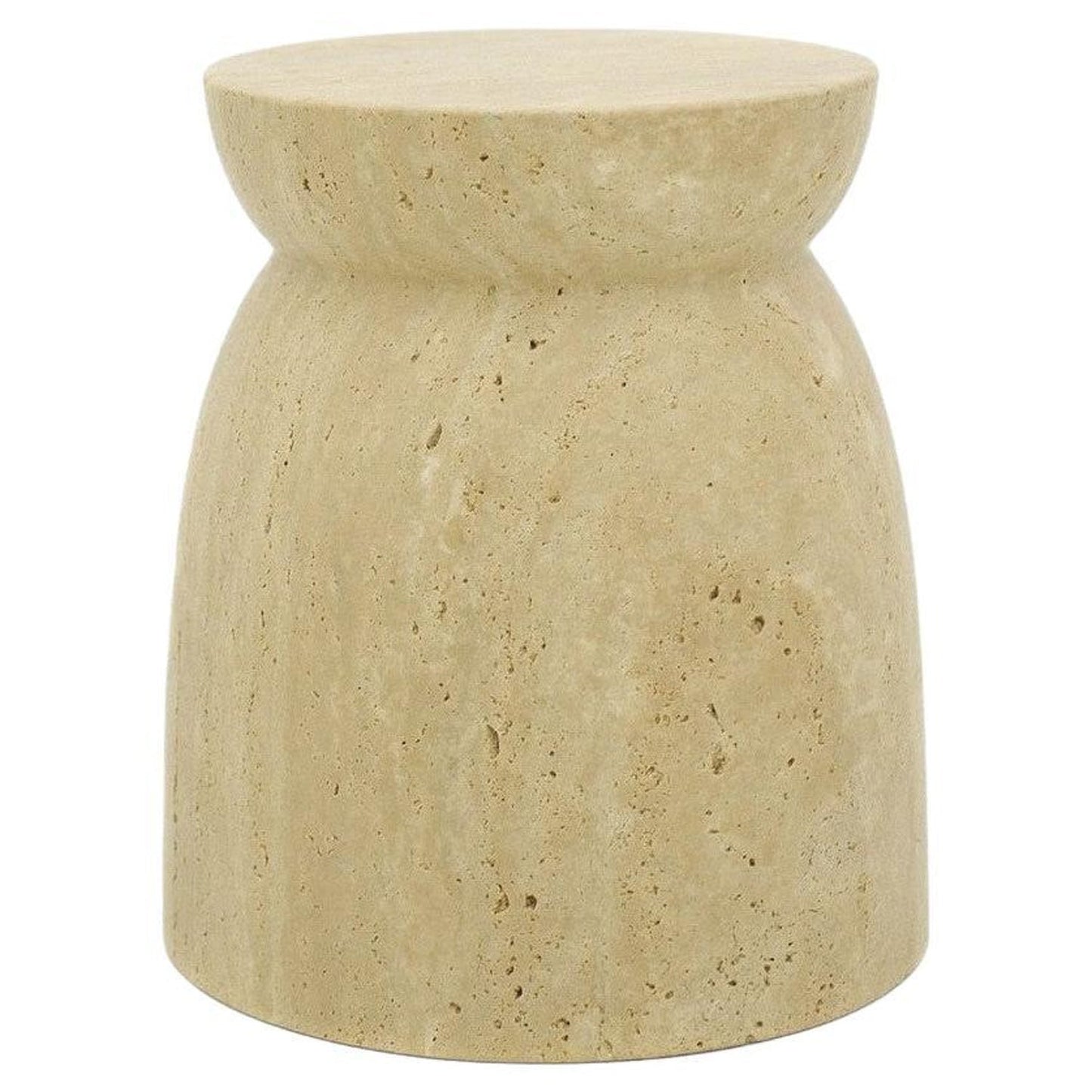 Contemporary Travertine Side Table