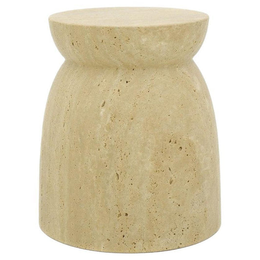 Contemporary Travertine Side Table
