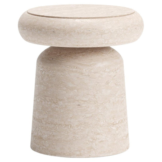 Modern Travertine Side Table