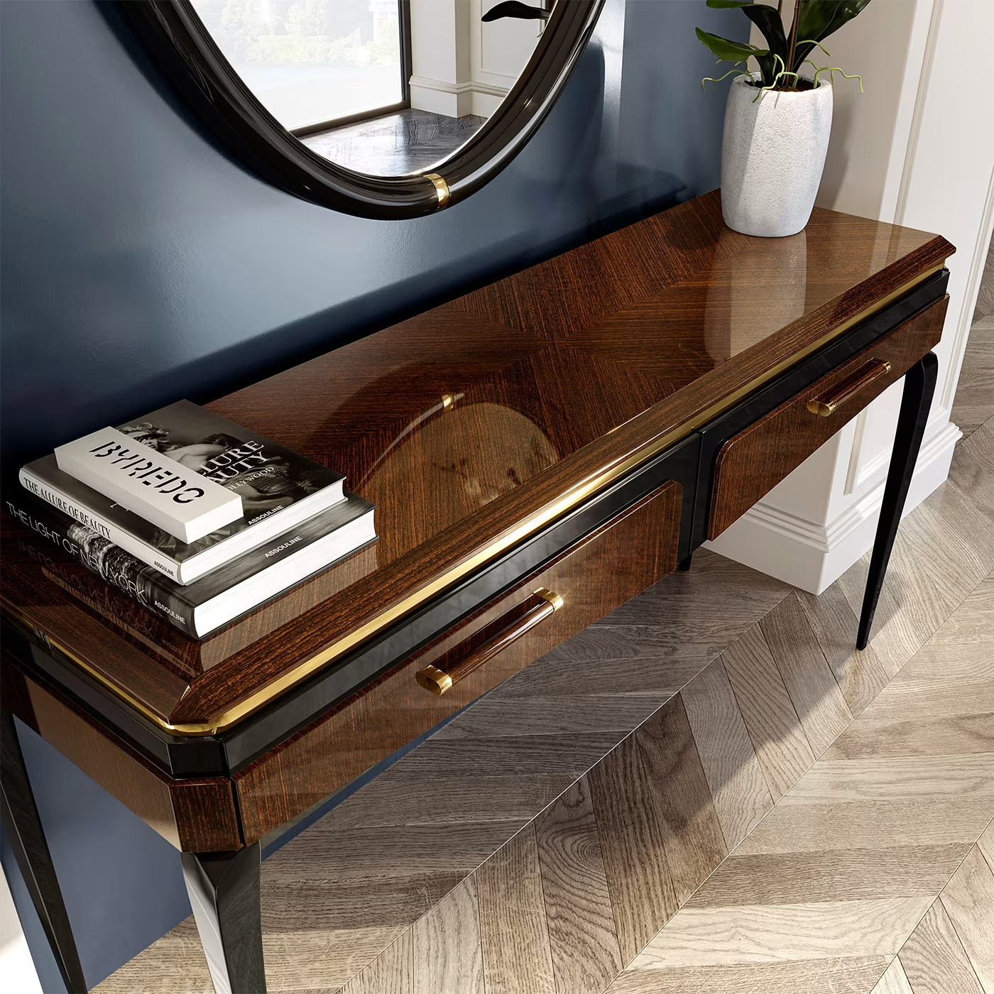 Victor 2-door brown console