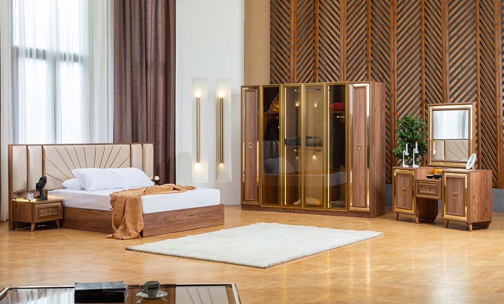 New gold bedroom