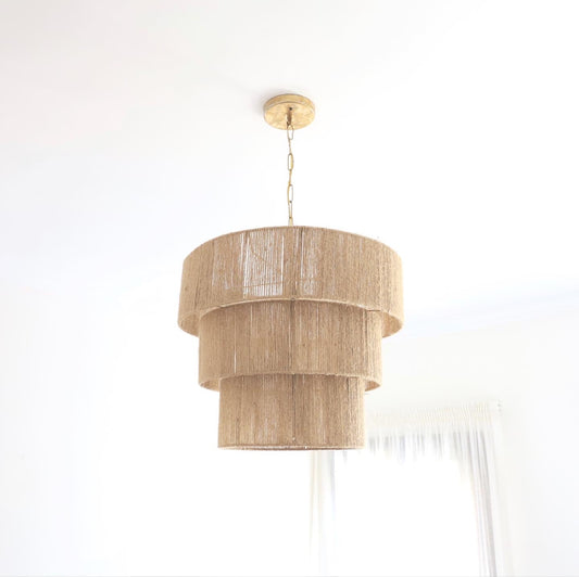Triple Jute Chandelier