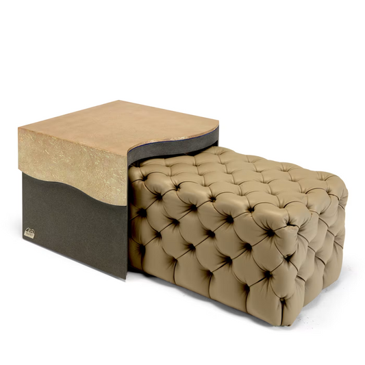 Ceto onda leather pouf