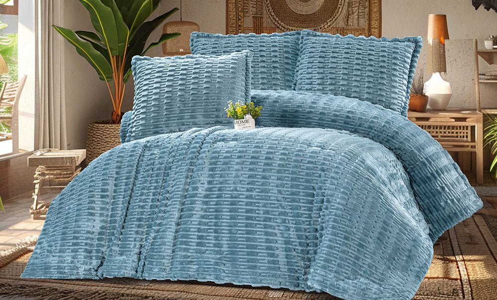Modern double fur quilt, 3 pieces