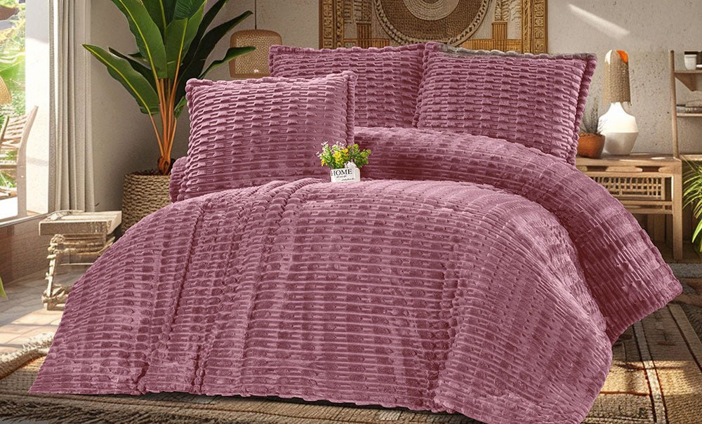 Modern double fur quilt, 3 pieces