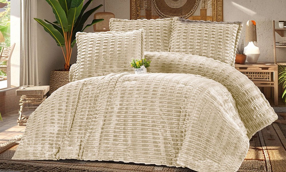 Modern double fur quilt, 3 pieces