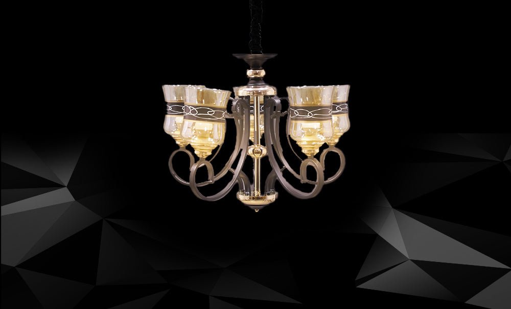 LM80025/5 - BK+FGD Chandelier